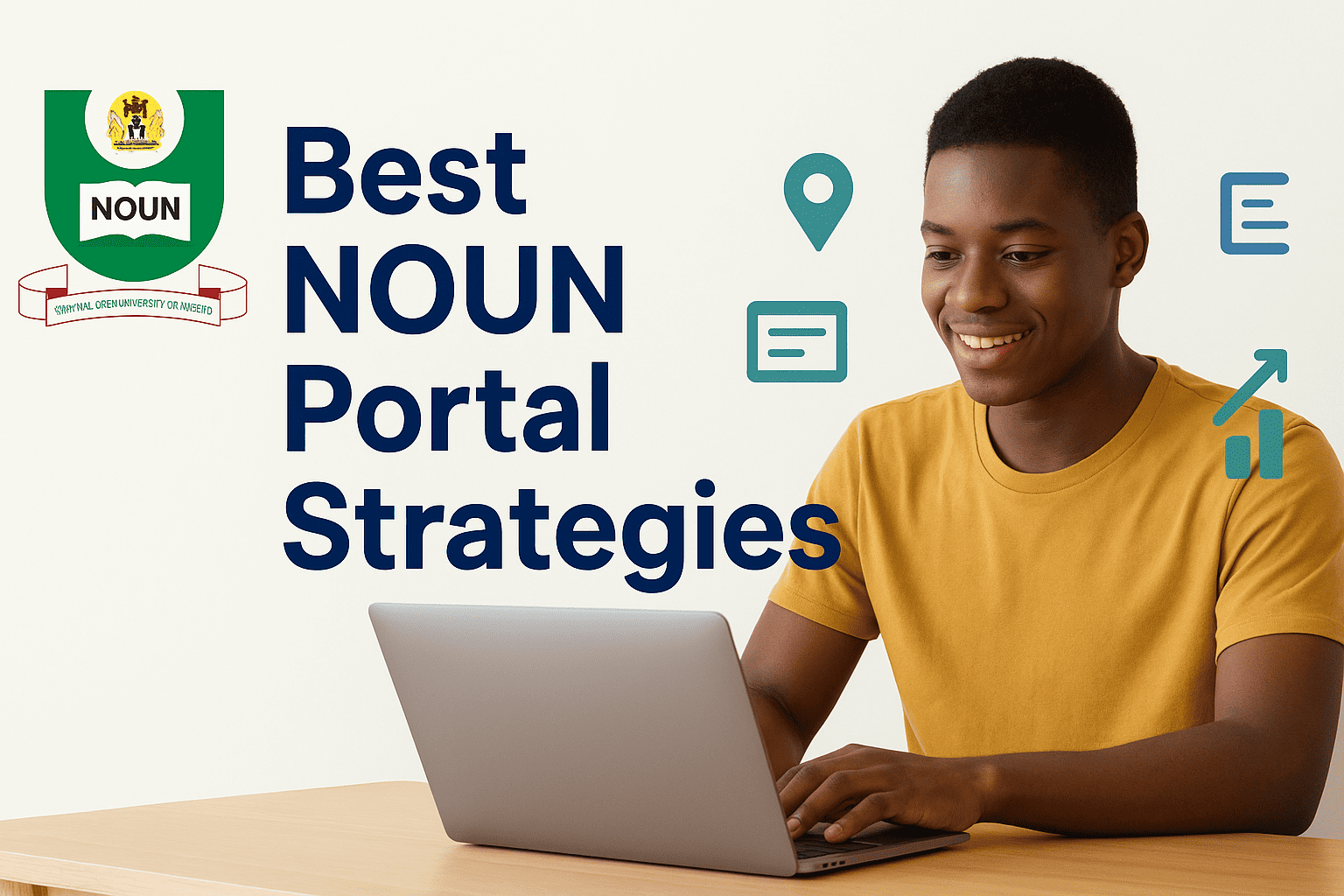 Photo of a Nigerian student examining Best Strategies for Navigating the NOUN Student Portal on a Laptop