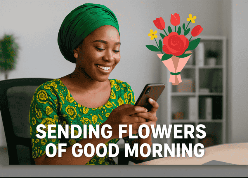 Photo of a Nigerian Woman Sending Good Morning Flowers To Her Loved Ones.